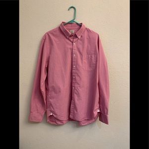 J.Crew Mens Shirt XL Red White Gingham Plaid Button Long Sleeve Collared Cotton